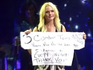 Watch as a Soldier’s Sign Brings Miranda Lambert to Tears Mid-Song