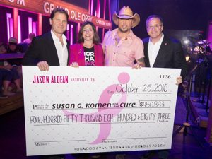 Jason Aldean’s Concert for the Cure Helps Raise More Than $3.3 Million to Fight Breast Cancer as the Opry Goes Pink