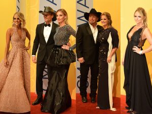CMA 50th Anniversary Red Carpet Photo Gallery: Carrie Underwood, Tim and Faith, Miranda Lambert, Garth and Trisha and More