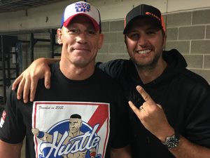 Luke Bryan Hangs With WWE Wrestlers John Cena & AJ Styles at Nashville Event